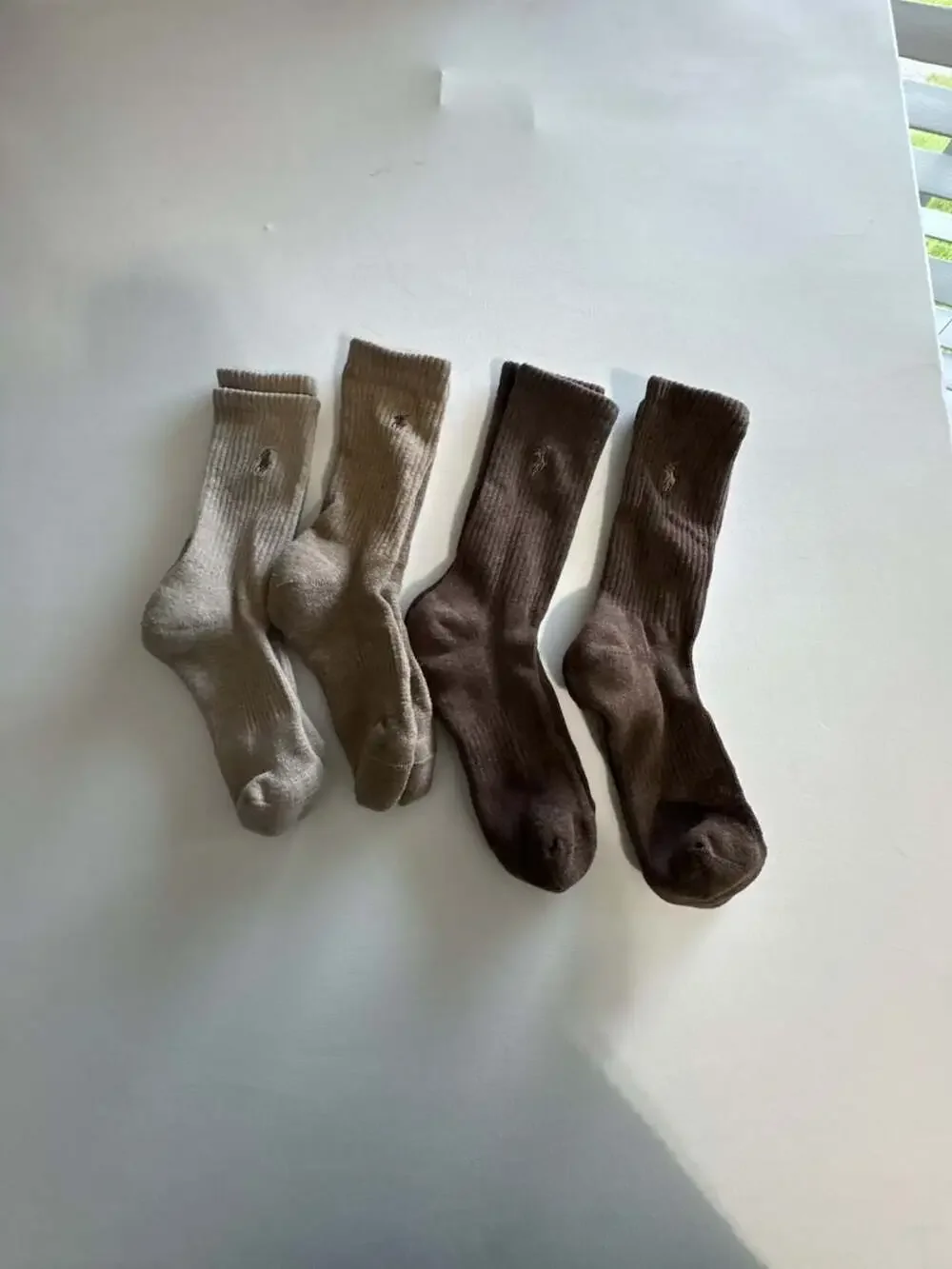 Polo Ralph Lauren Ribbed Crew Socks with Embroidered Pony Logo, 4-Pair Set